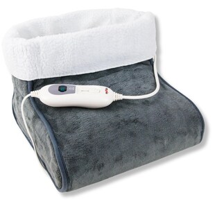 Grafner® Fußwärmer elektrisches Wärmekissen in grau Fußwärmegerät Fußsack 