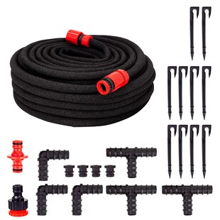 Grafner® 15m Bewässerungsschlauch mit Perlfunktion im Set Perlregner Perlschlauch Tropfschlauch 