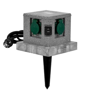 Grafner® Gartensteckdose Außensteckdose Steinoptik Quadratisch AS10785 