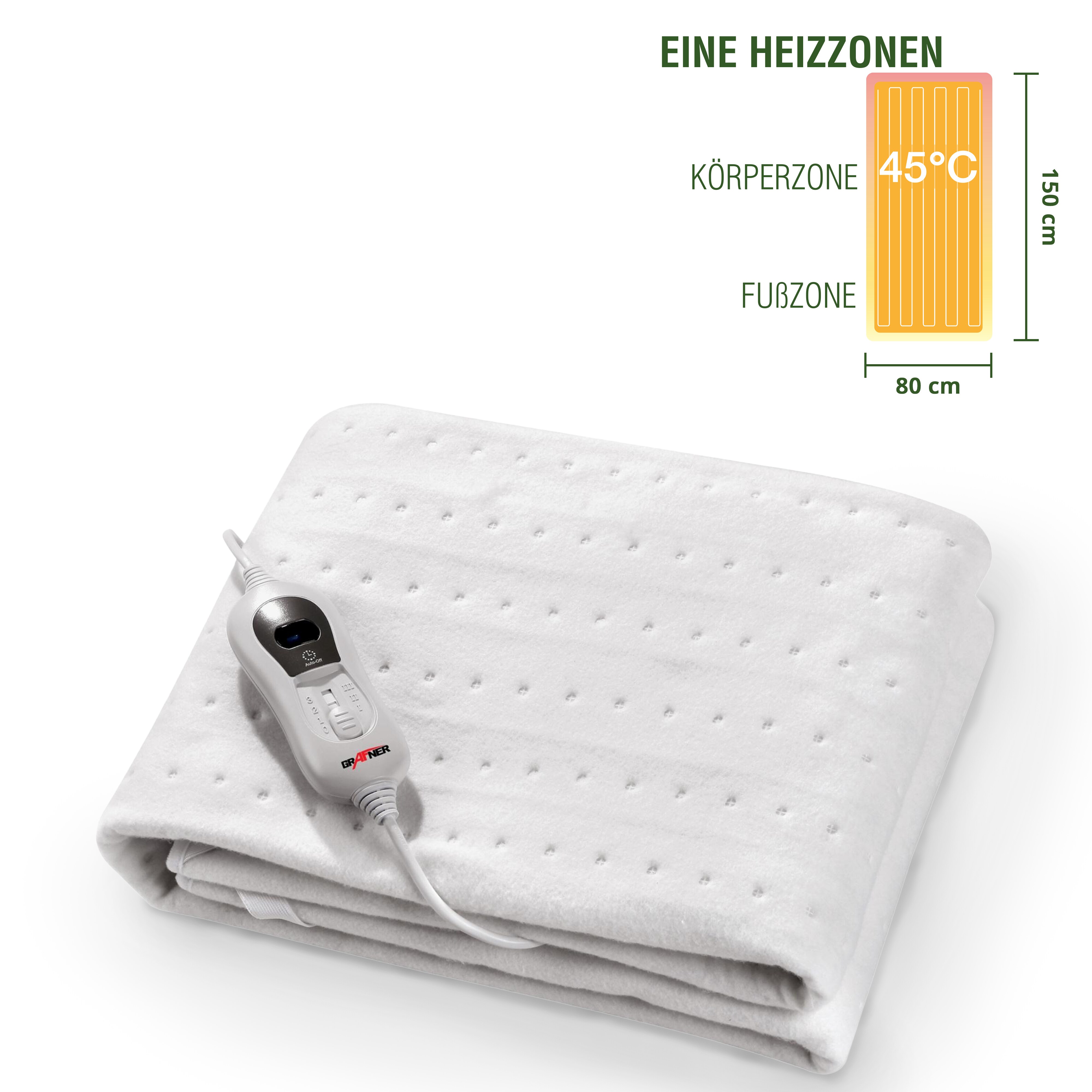 Grafner&reg; W&auml;rmeunterbett Polyester 150 x 80 cm elektro Heizdecke W&auml;rmedecke WB10852 