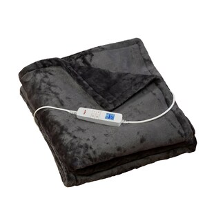 Grafner® Wärmedecke Heizdecke Fleece 180 x 130 cm Grau elektro Wärmedecke WD10853 