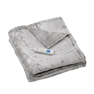Grafner® Wärmedecke Heizdecke Flannel Fleece 180 x 130 cm Hellgrau WD10964 