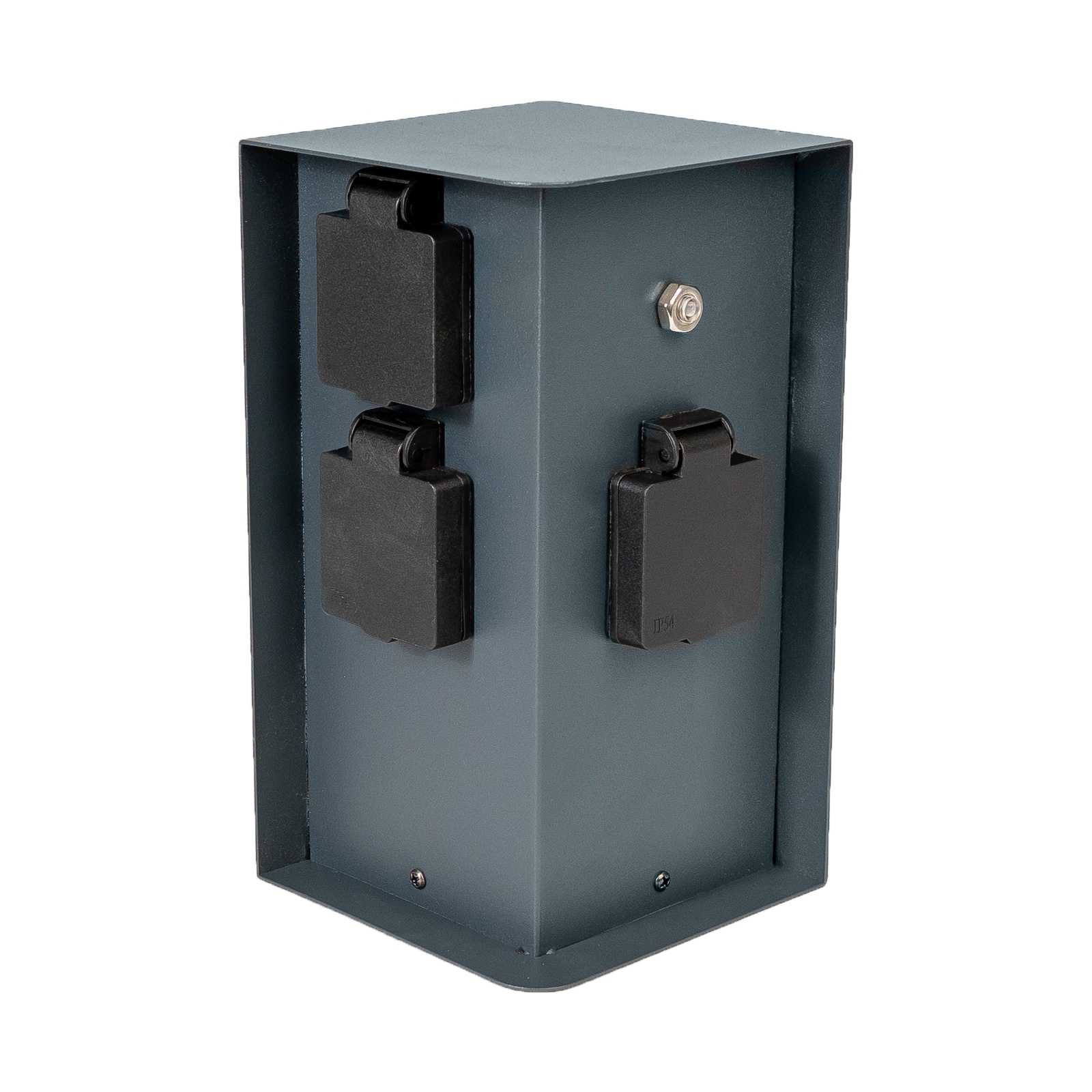 Grafner&reg; Steckdosens&auml;ule anthrazit mit D&auml;mmerungssensor Edelstahl Gartensteckdose Energies&auml;ule AS109 