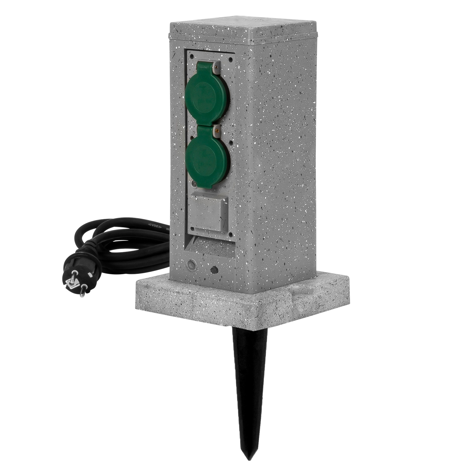 Grafner&reg; Wifi Gartensteckdose Au&szlig;ensteckdose Steinoptik Quadratisch Tuya Smart Life 