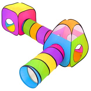 Grafner Spielzelt 4 in 1 Kinderzelt Babyzelt mit Krabbeltunnel 