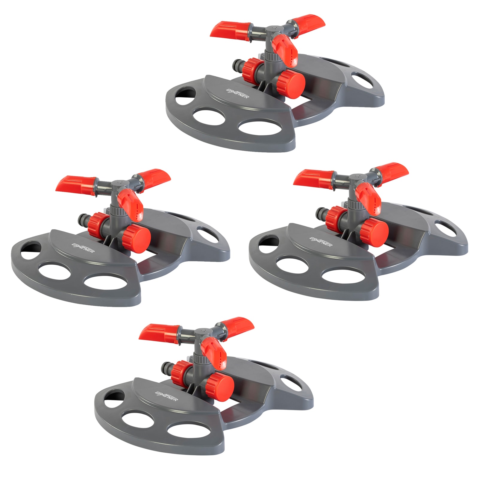 Grafner&reg; 4er Set Rasensprenger Kreis- und Sektorenregner RS10823 