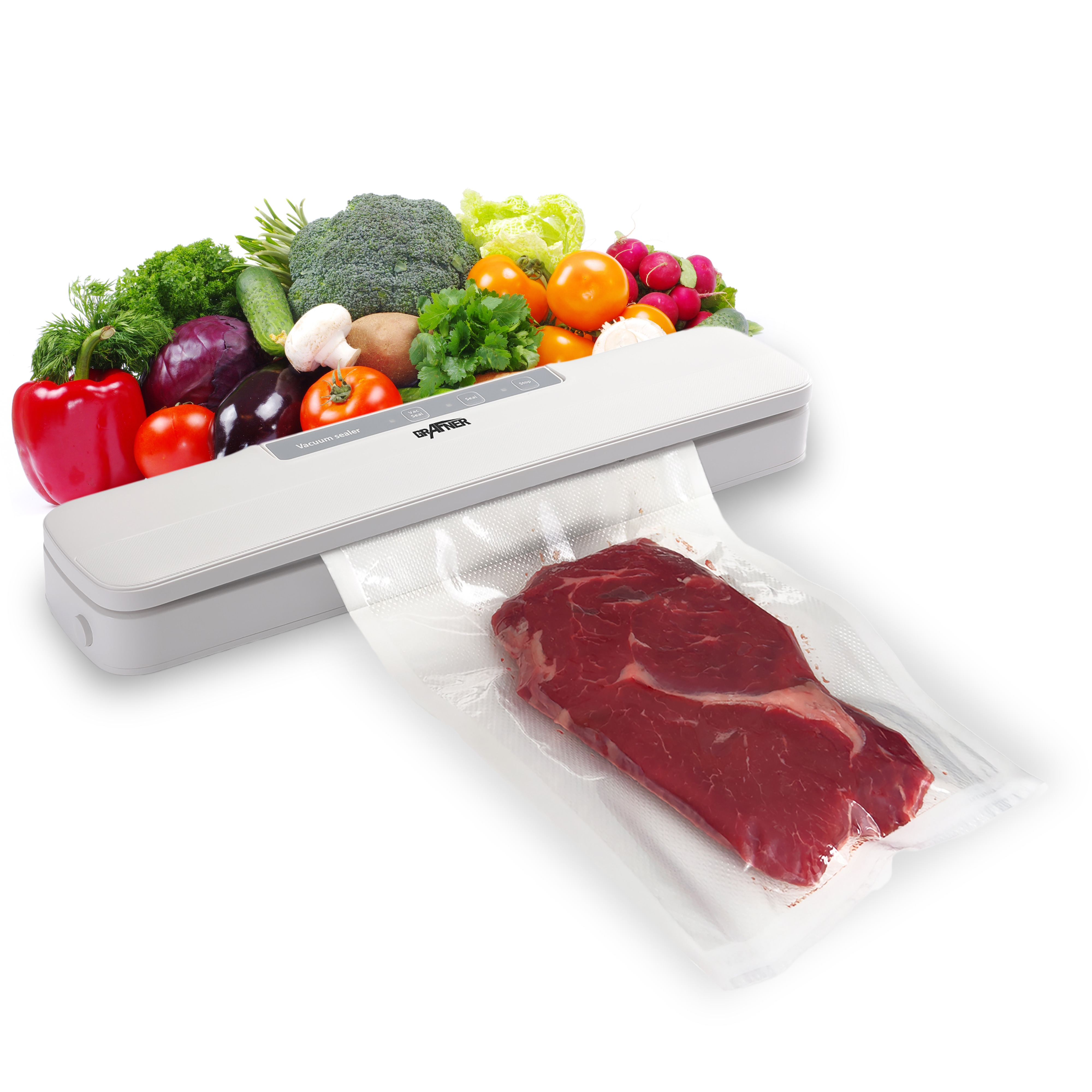 Grafner Vakuumierer Vakuumierger&auml;t Folienschwei&szlig;ger&auml;t 30cm Naht inkl. 10 Vakuumierbeutel und Foliens 