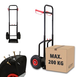 Grafner Sackkarre 200kg ausziehbar/ klappbar Vollgummibereifung FlatFree 