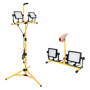 Grafner Baustrahler LED mit Stativ, 100 Watt (2x 50 Watt) 9000 Lm inkl. Fernbedienung 