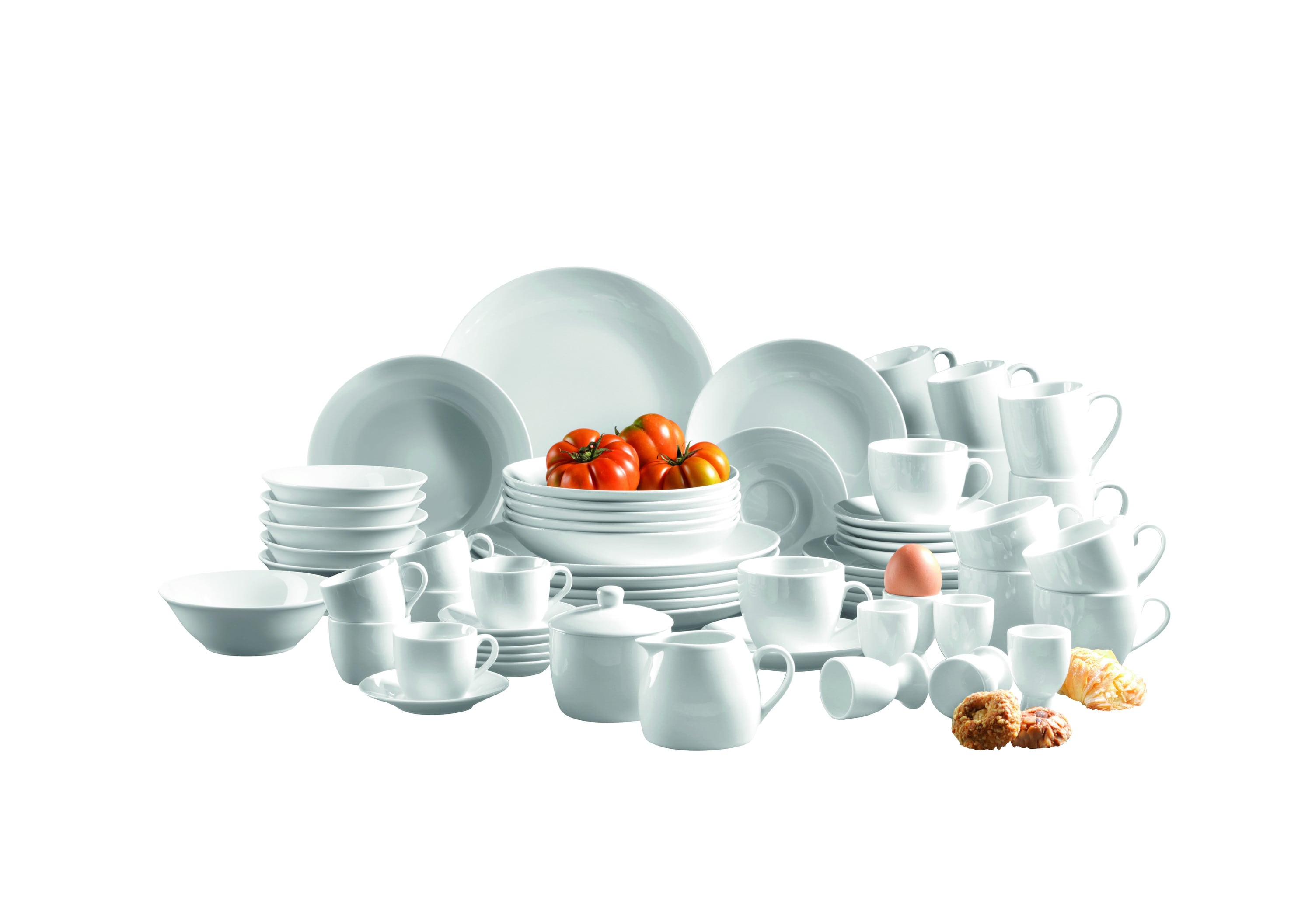 M&auml;ser Kombiservice, Porzellan ALESIA Wei&szlig; 