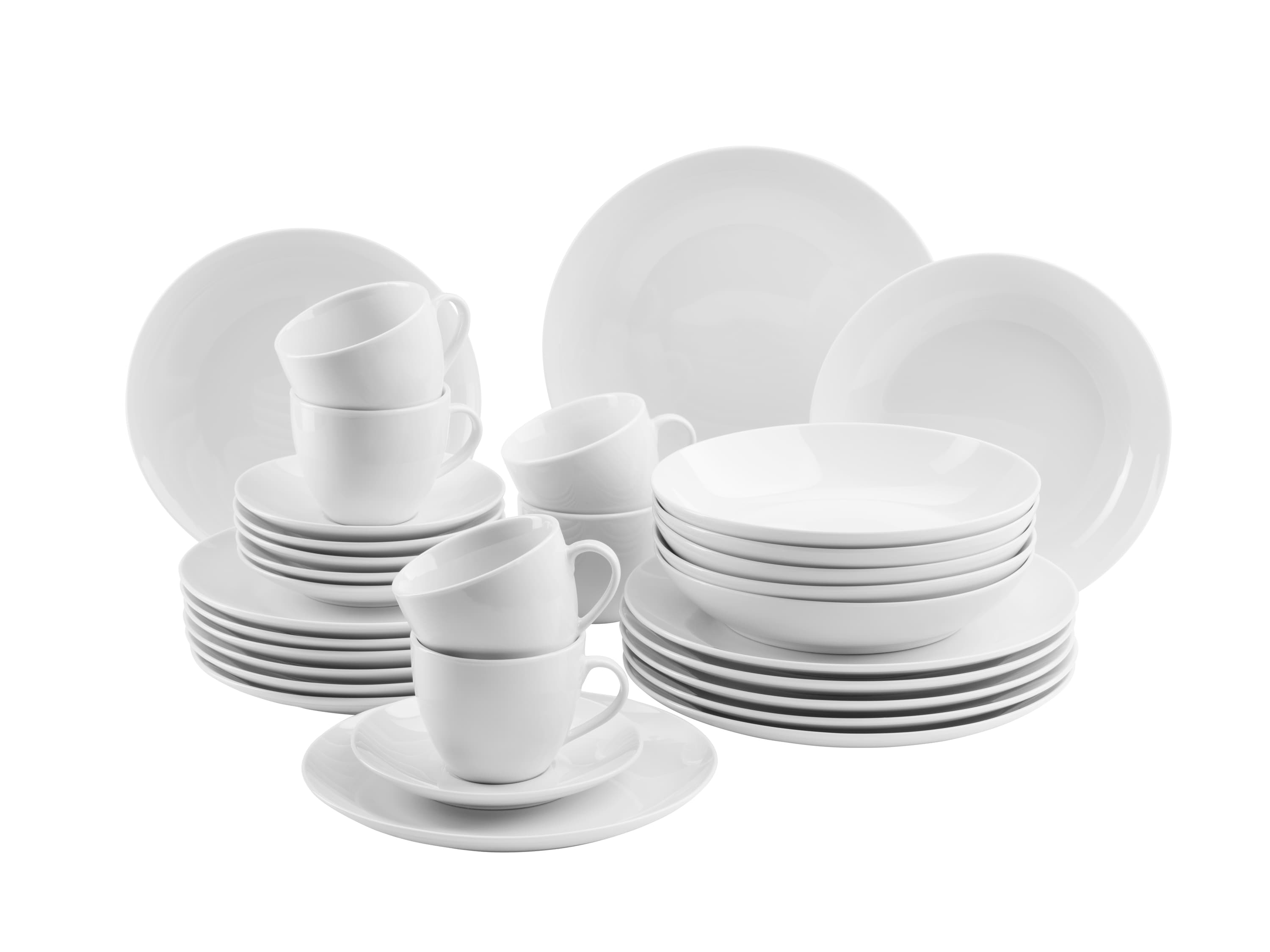 M&auml;ser Kombiservice, Porzellan BARCA wei&szlig; 