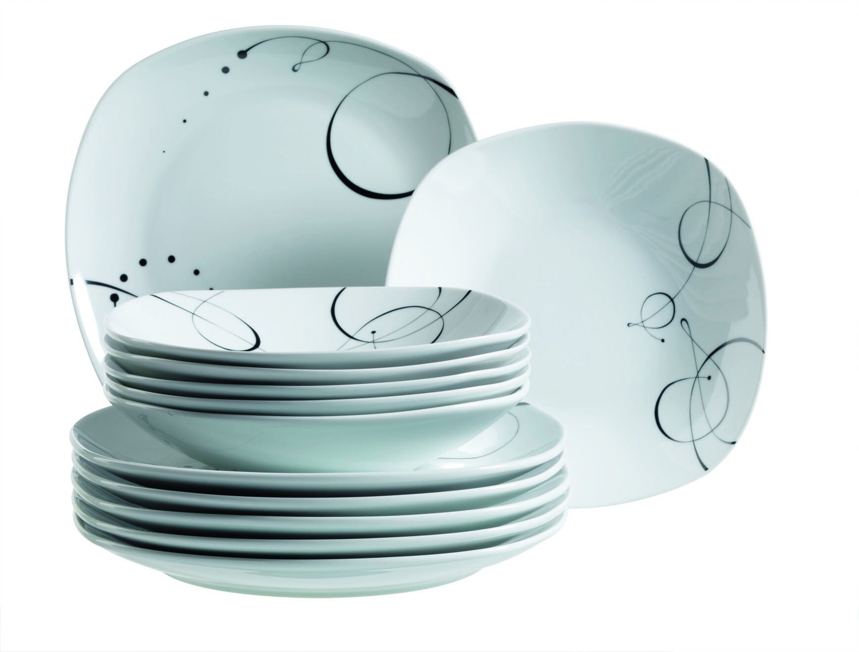 M&auml;ser Tafelservice CHANSON wei&szlig; 