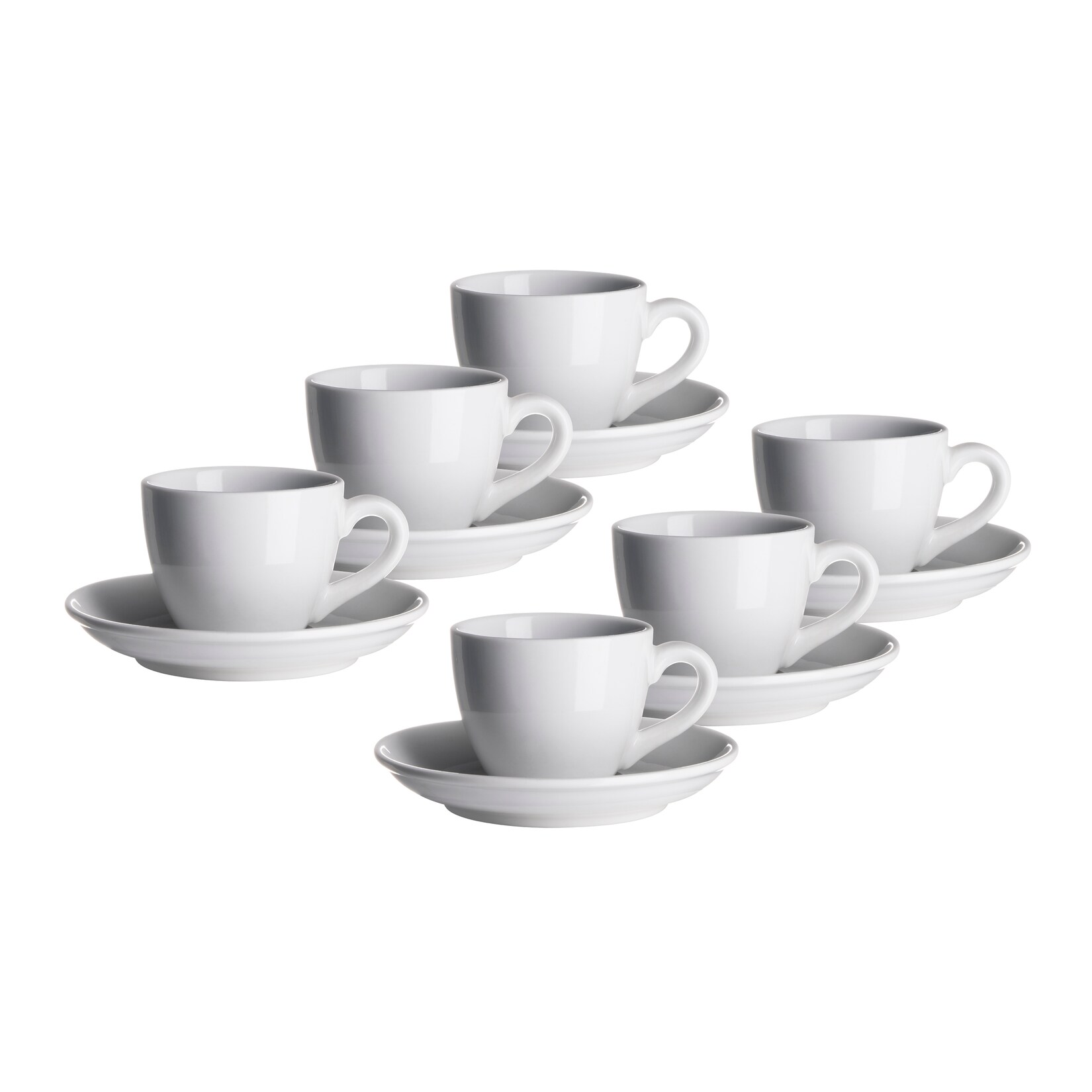 Cappuccinotassen-Set, Porzellan COLOMBIA Weiß
