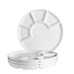 Mäser Fondueteller 24 cm, Porzellan Weiß 