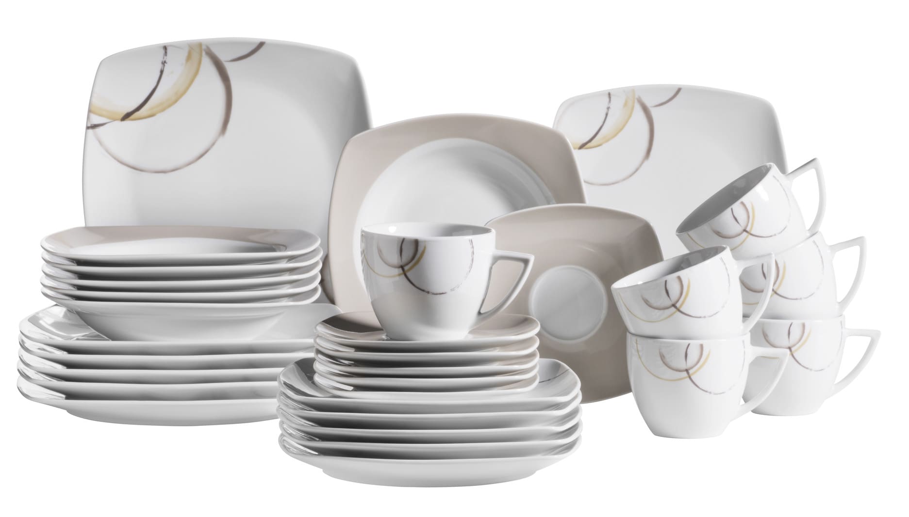 M&auml;ser Kombiservice, Porzellan NELA Wei&szlig; 