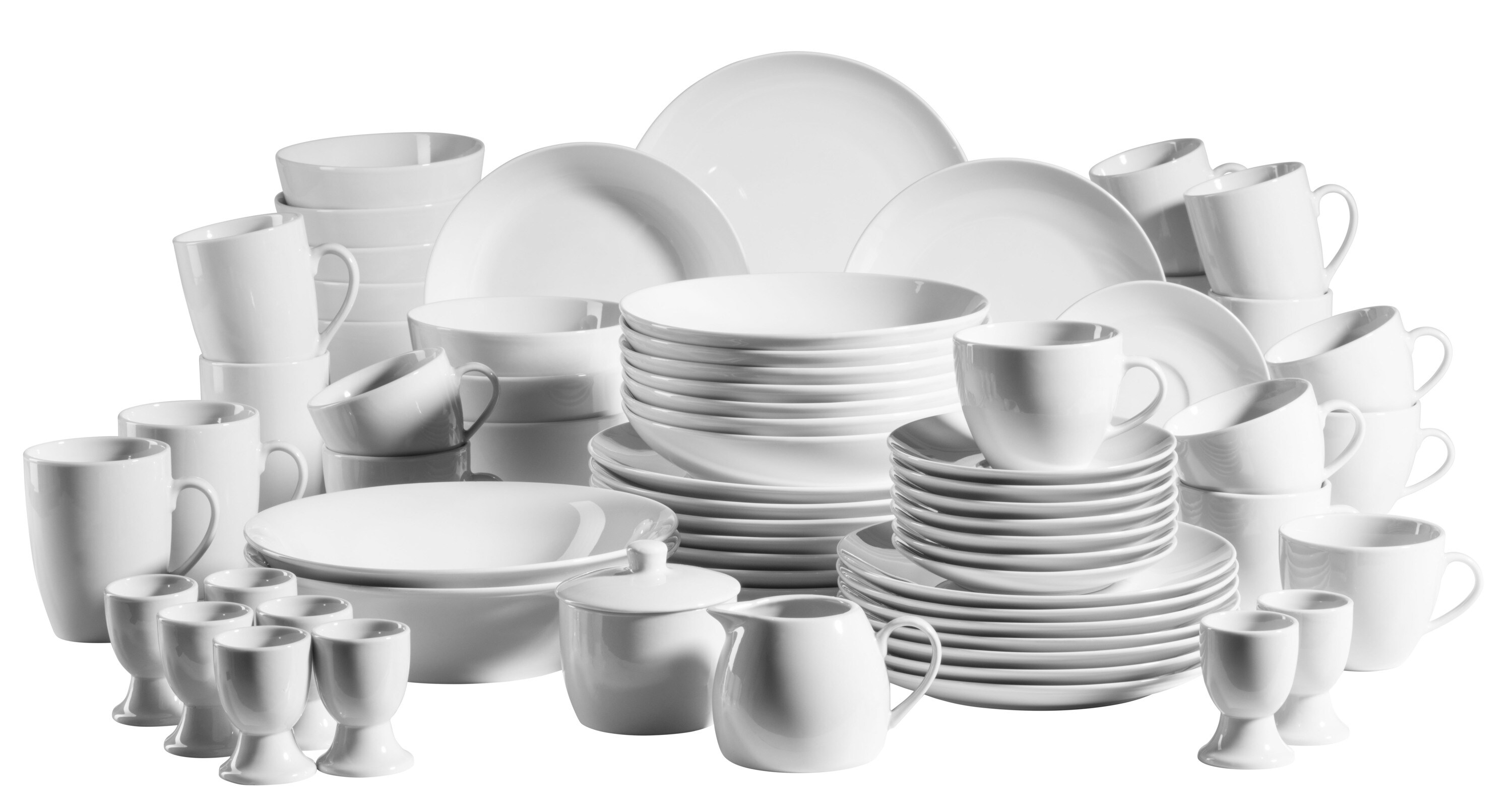 M&auml;ser Geschirr-Set, Porzellan Barca Wei&szlig; 