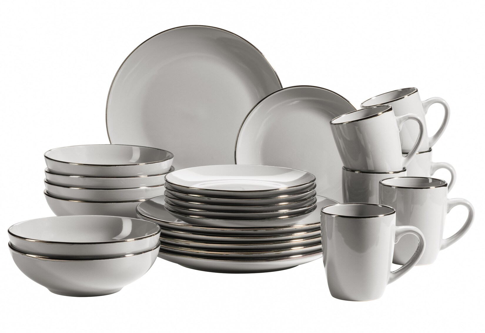 Kombiservice, Steinzeug METALLIC RIM