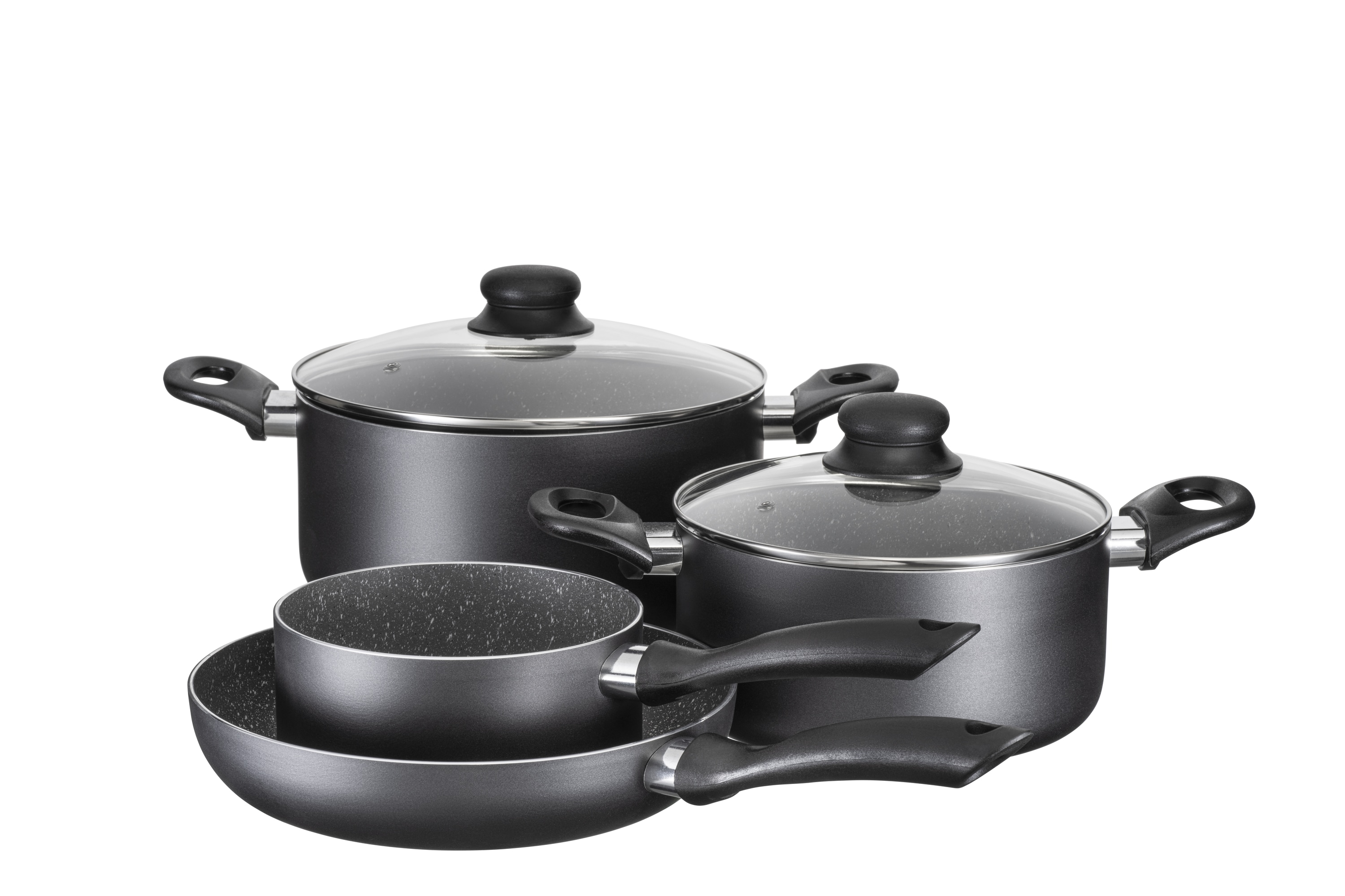 M&auml;ser Kochtopf-Set, Aluminium Izar Schwarz 