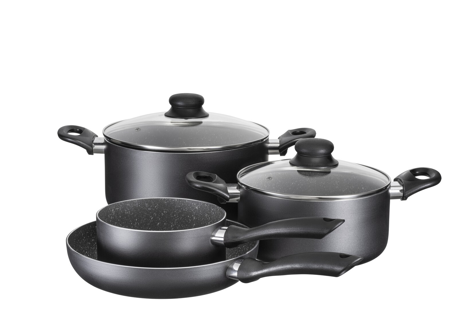 Kochtopf-Set, Aluminium Izar Schwarz