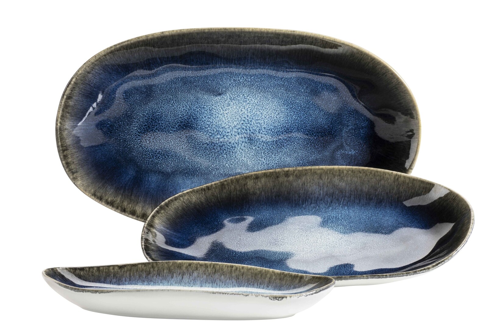 Servierplatten-Set, Steinzeug Frozen