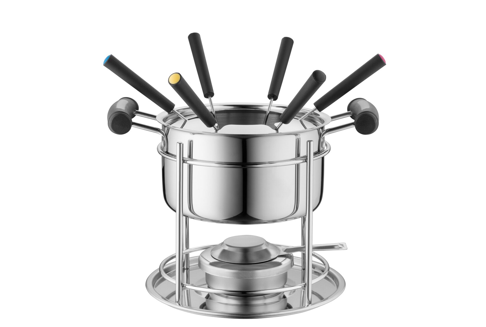 Fondueset, Edelstahl - Silber