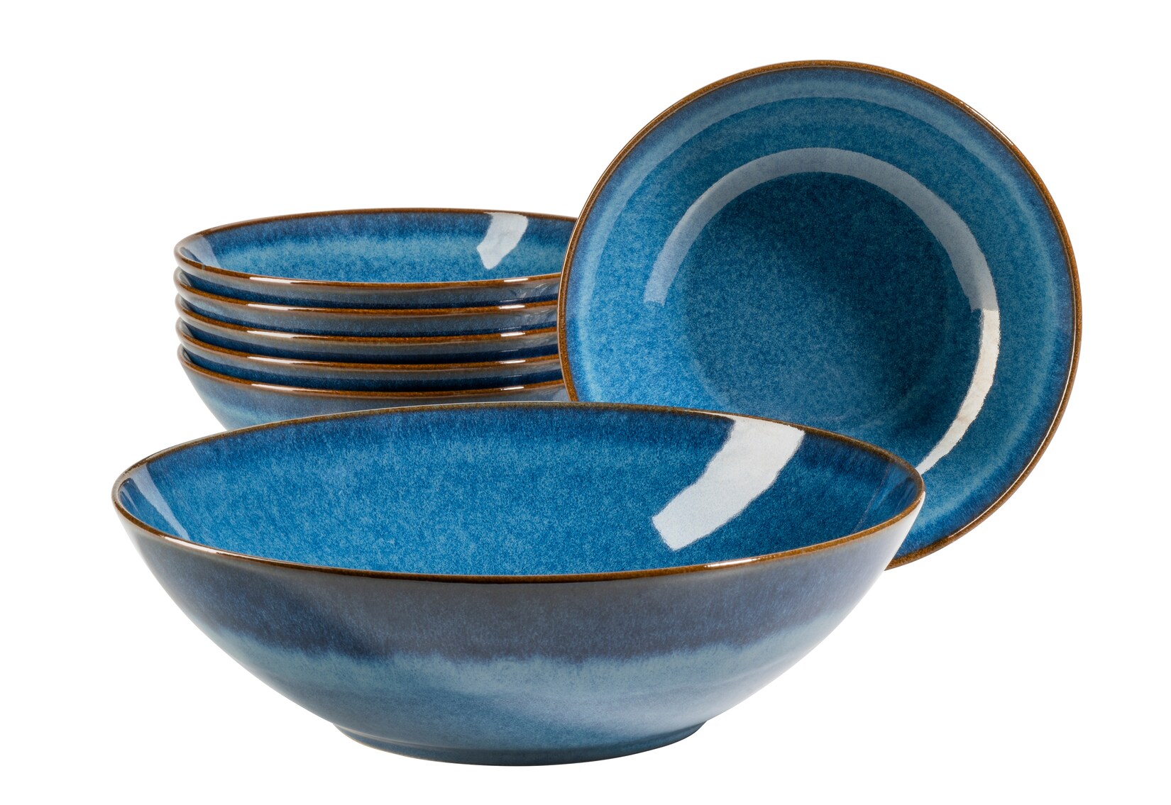 Salatschüssel-Set, Keramik OSSIA Königsblau