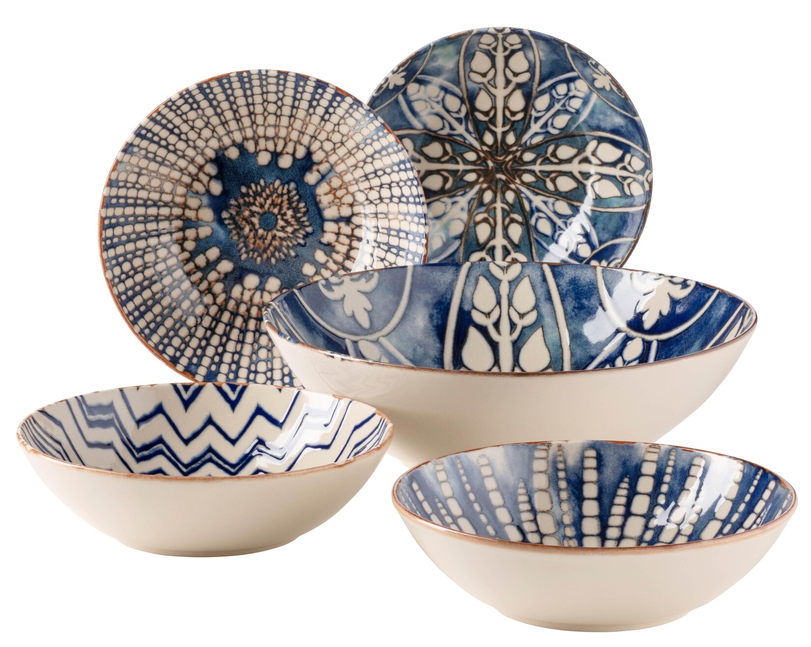 Salatschüssel-Set, Iberico Blue Blau / Weiß