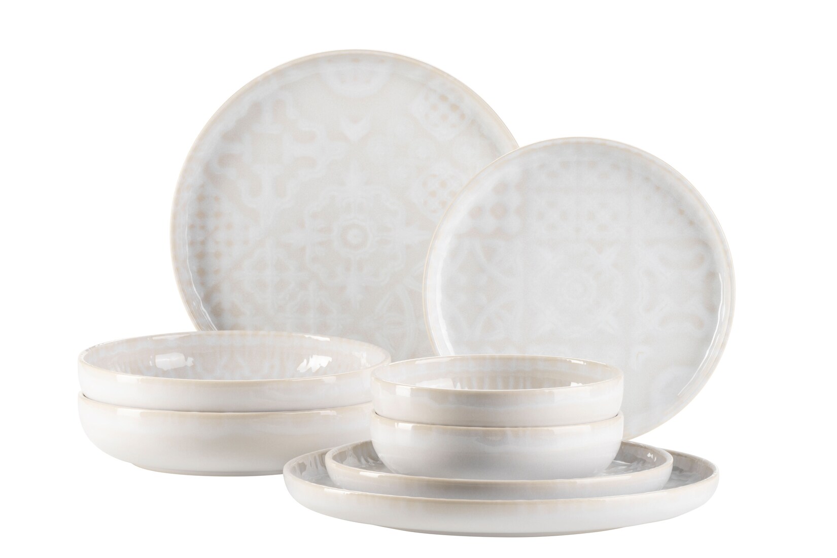 Mäser Tradition Tiles Set d'assiettes 8 pièces blanc