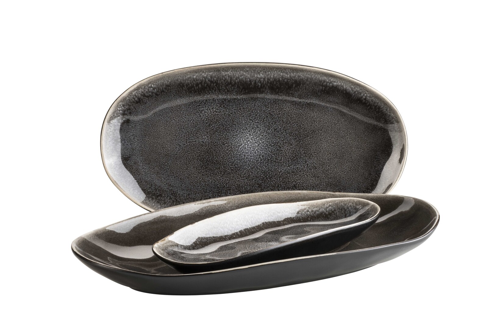 Plattenset, Keramik Niara Organic Braun / Schwarz