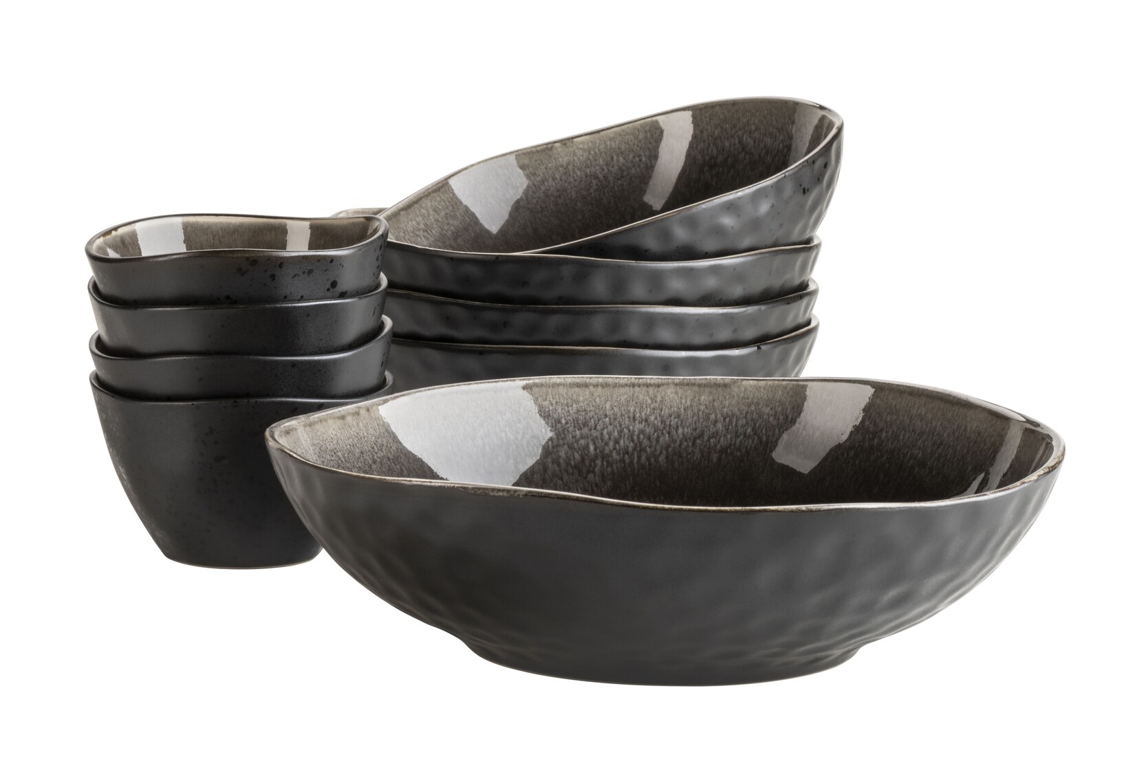Schüssel-Set, Keramik Niara Organic Braun / Schwarz