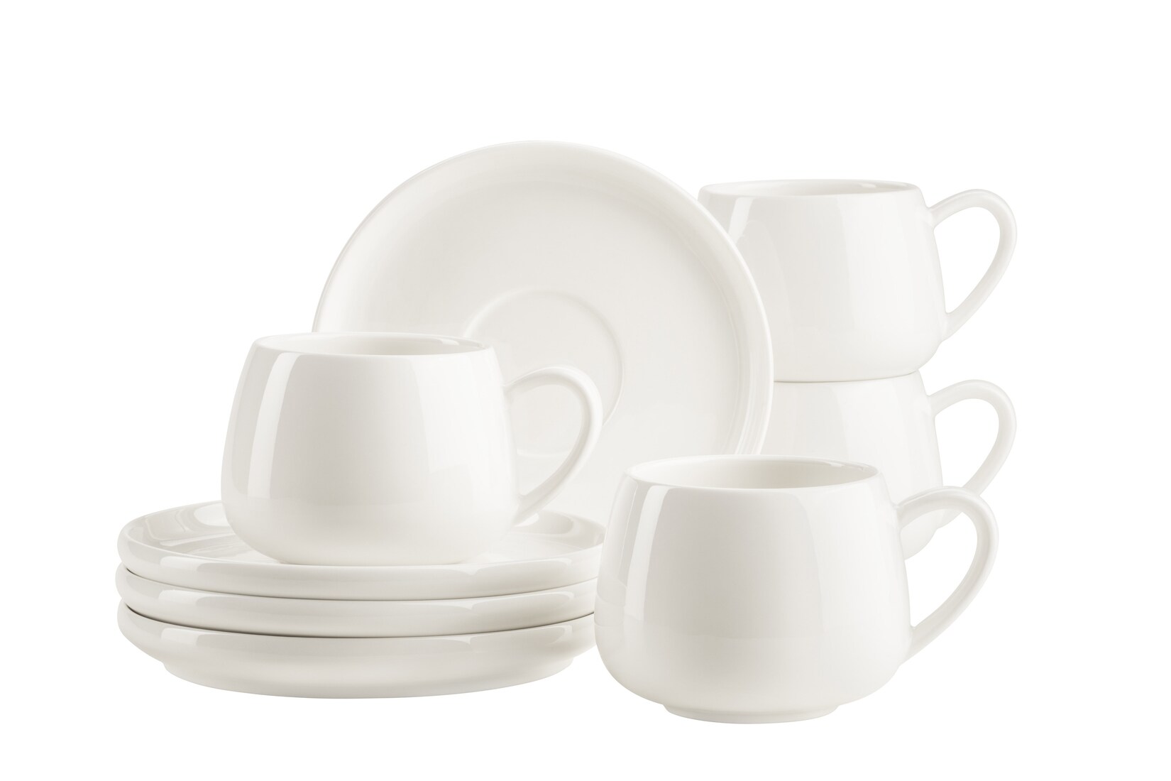 Kaffeetassen Set, Porzellan Taya Weiß