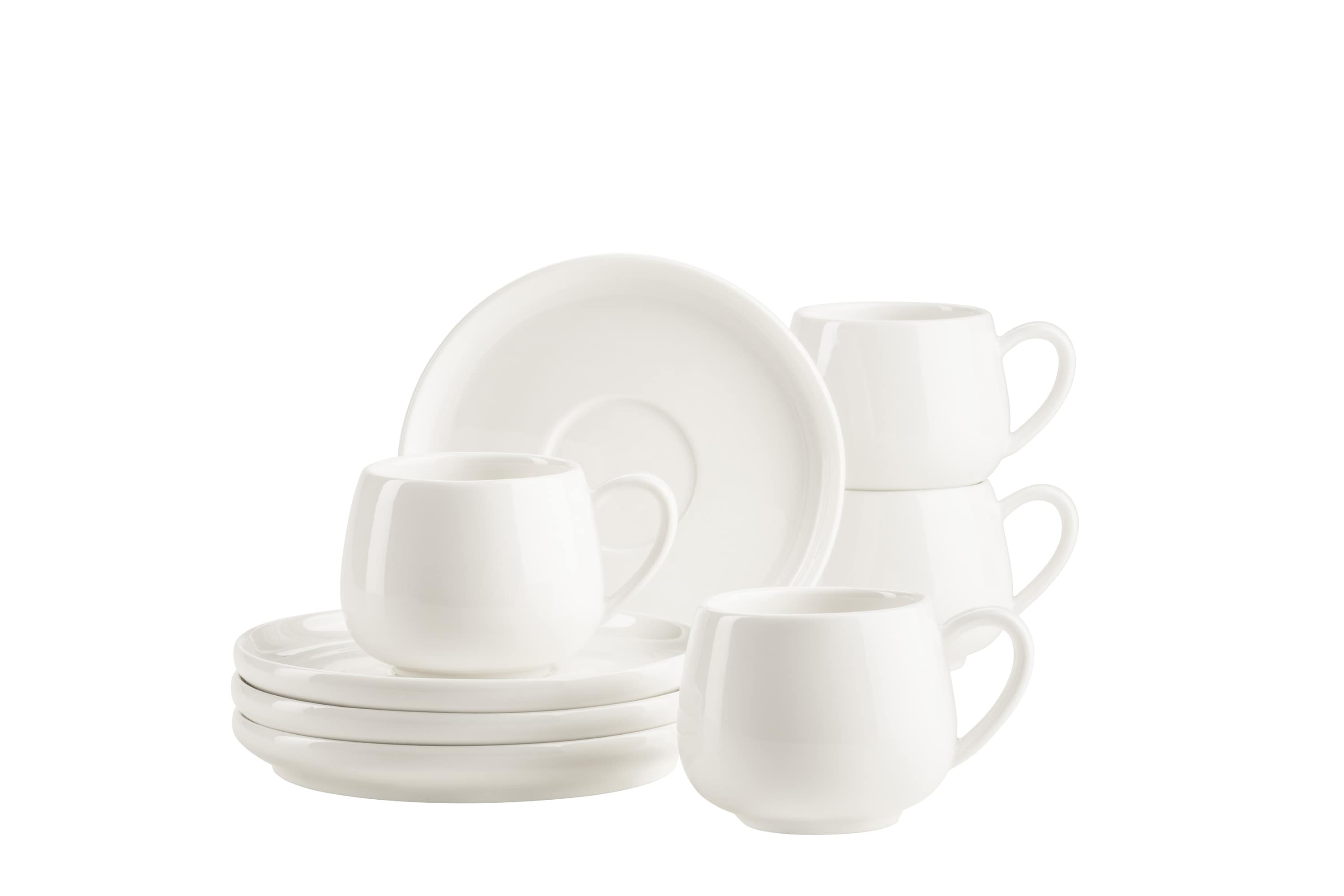 M&auml;ser Espressotassen Set, Porzellan Taya Wei&szlig; 