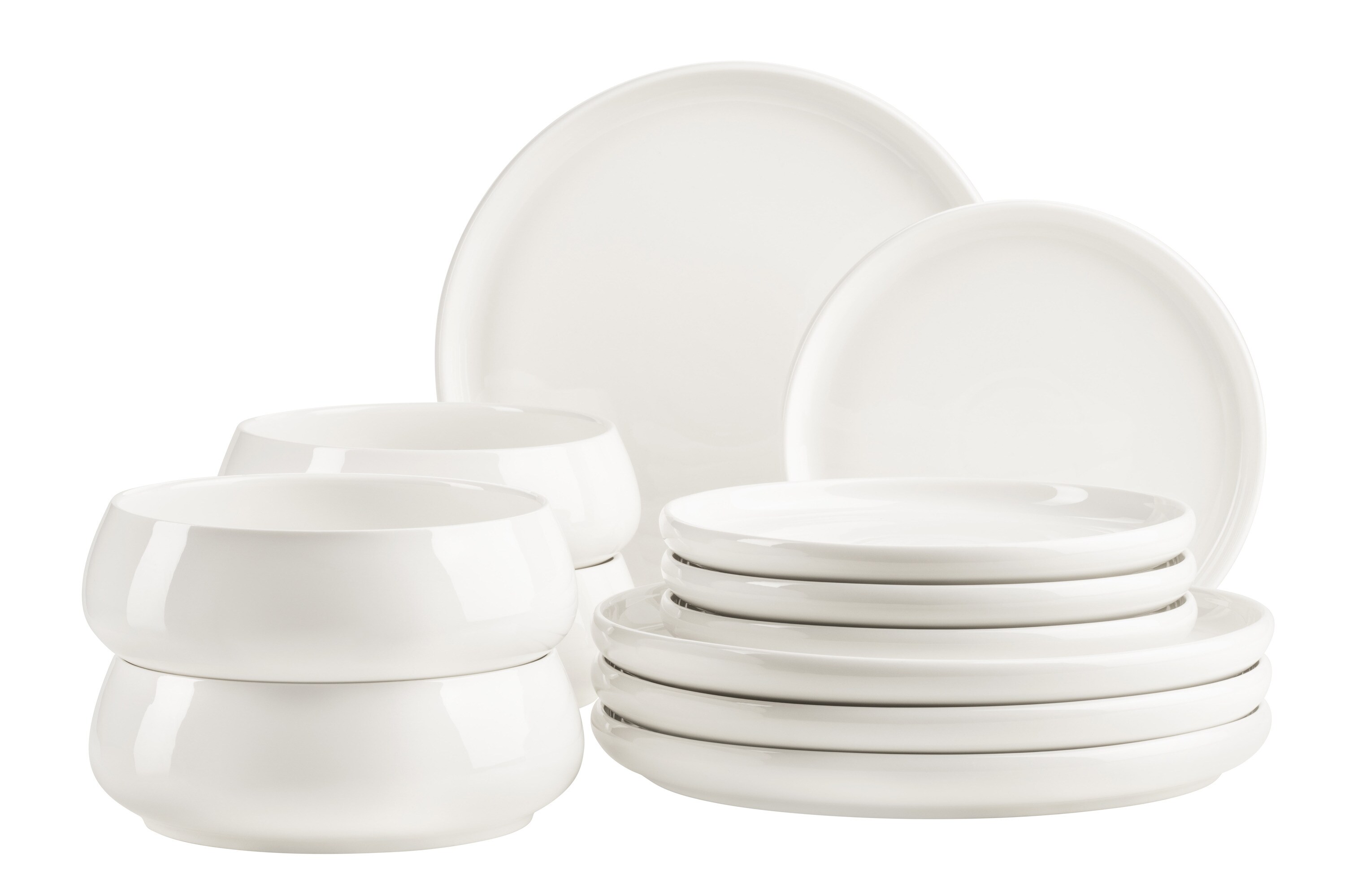 M&auml;ser Tellerset, Porzellan Taya Wei&szlig; 