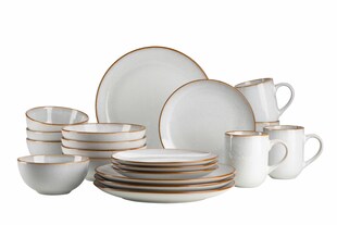 Mäser Geschirrset, Steinzeug Mabella Grau / Braun 