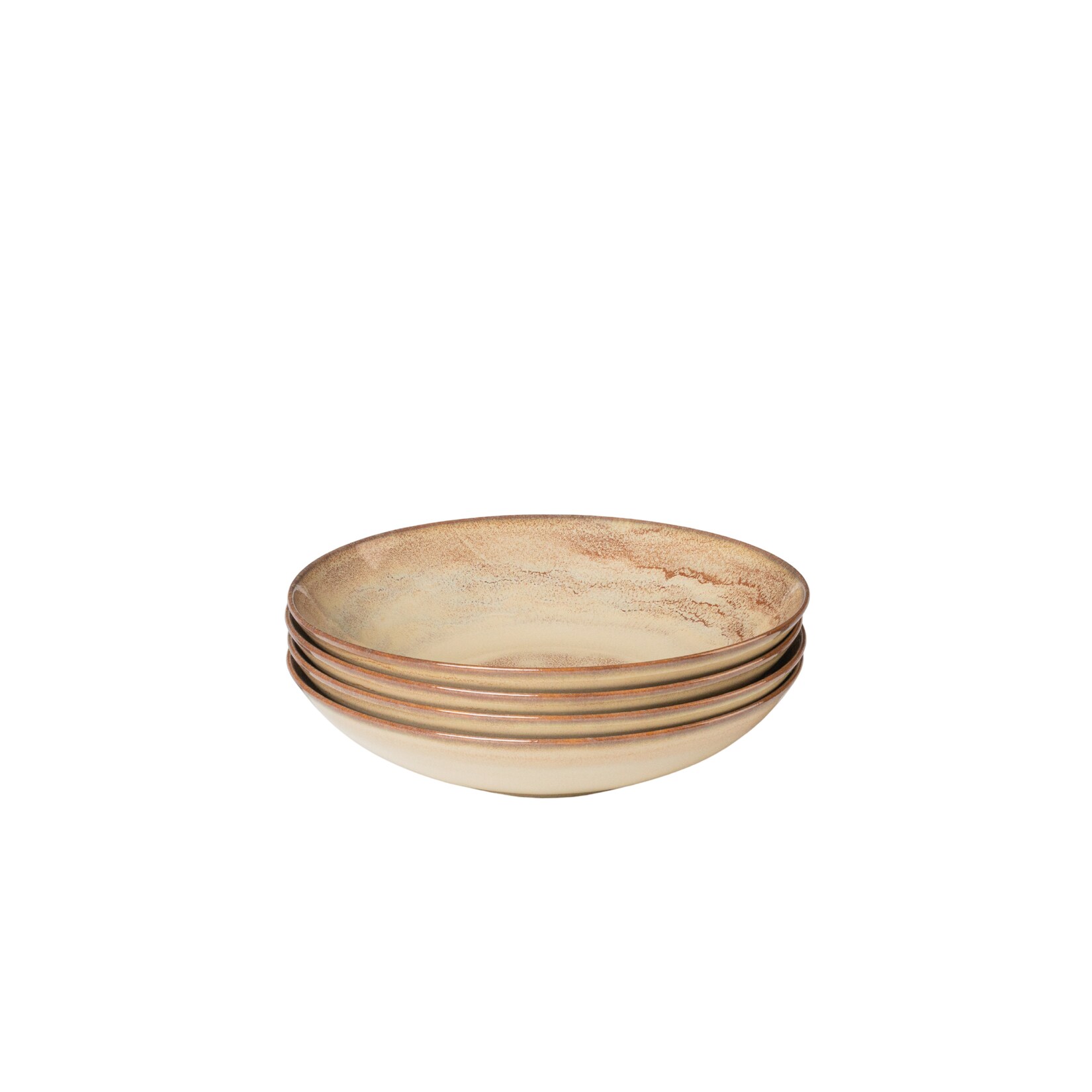 Suppenteller-Set, Steinzeug Nebelwald Beige