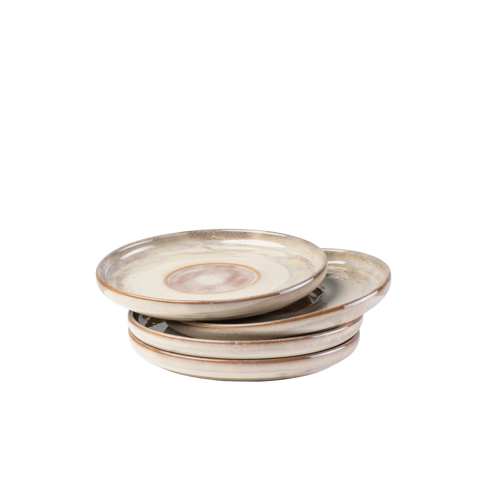 Kaffeeuntertassen-Set, Steinzeug Nebelwald Beige