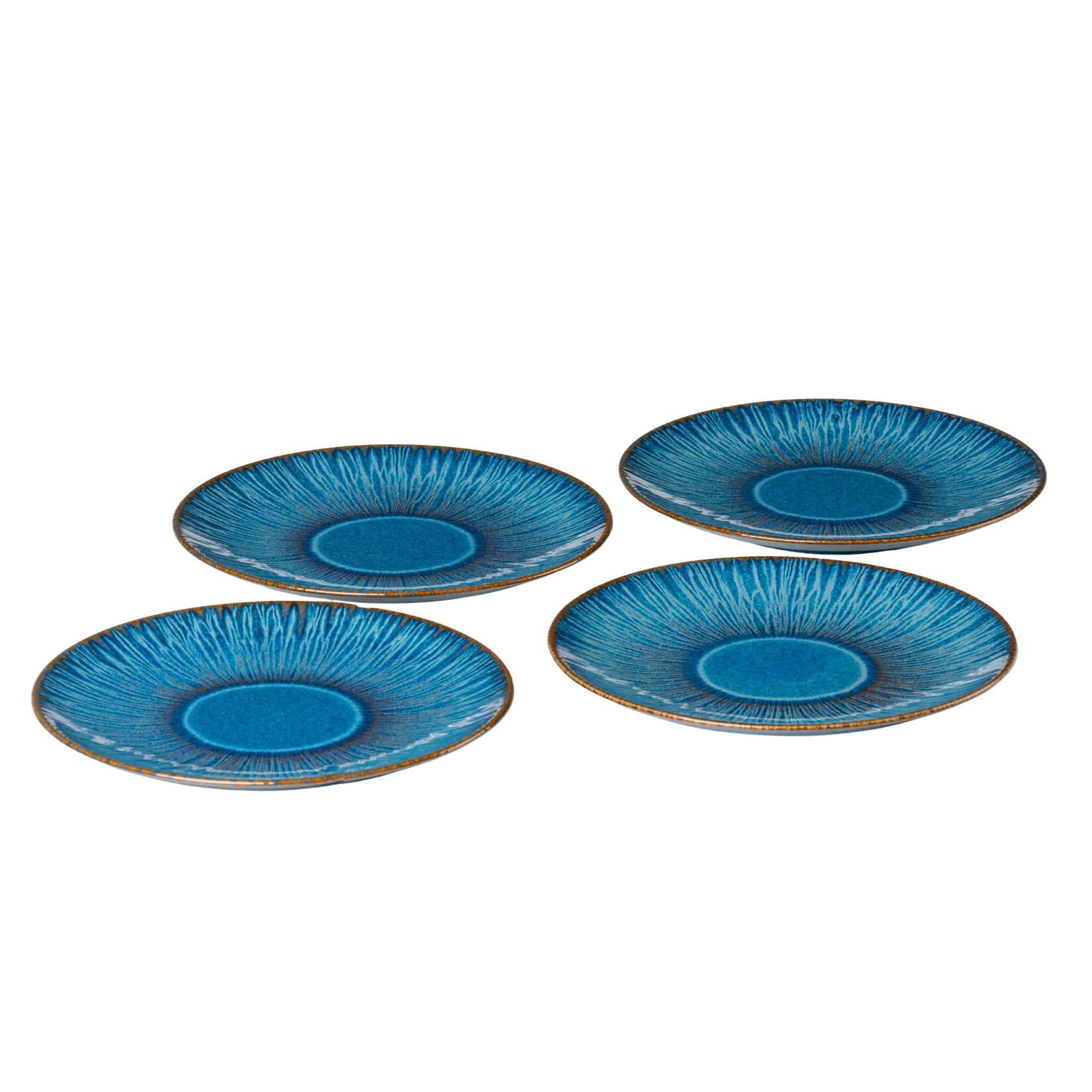 Speiseteller-Set, Steinzeug Eisfall Blau