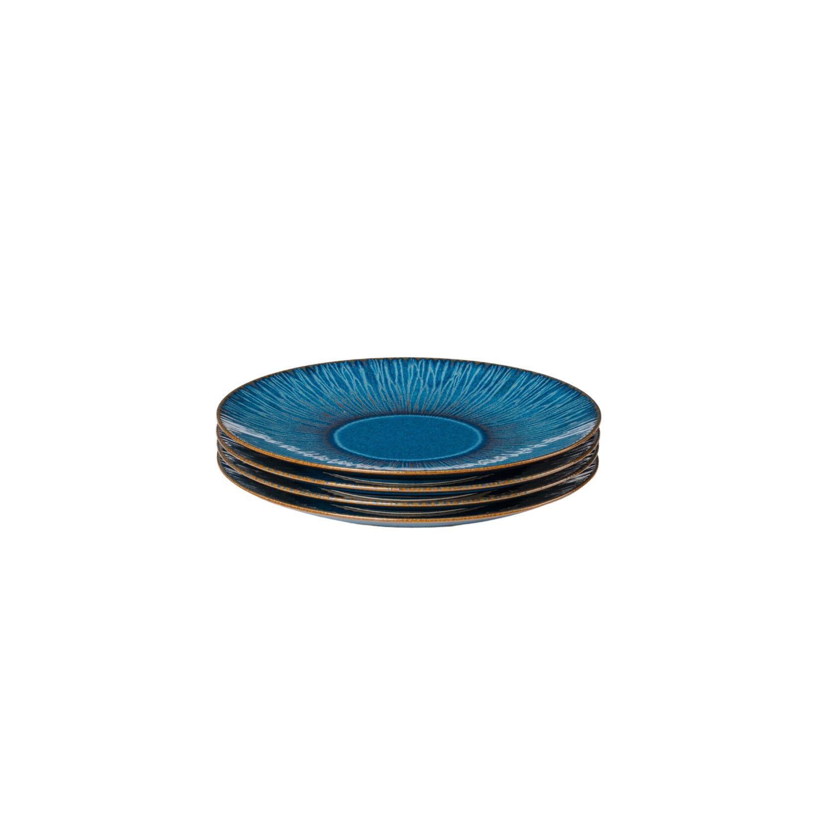Dessertteller-Set, Steinzeug Eisfall Blau