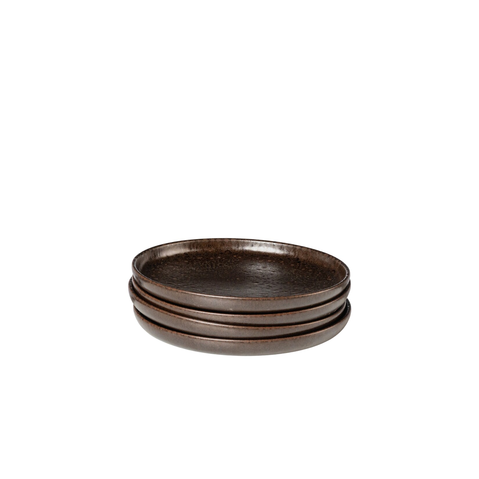 Dessertteller-Set, Steinzeug Glockenklang Bronze / Braun