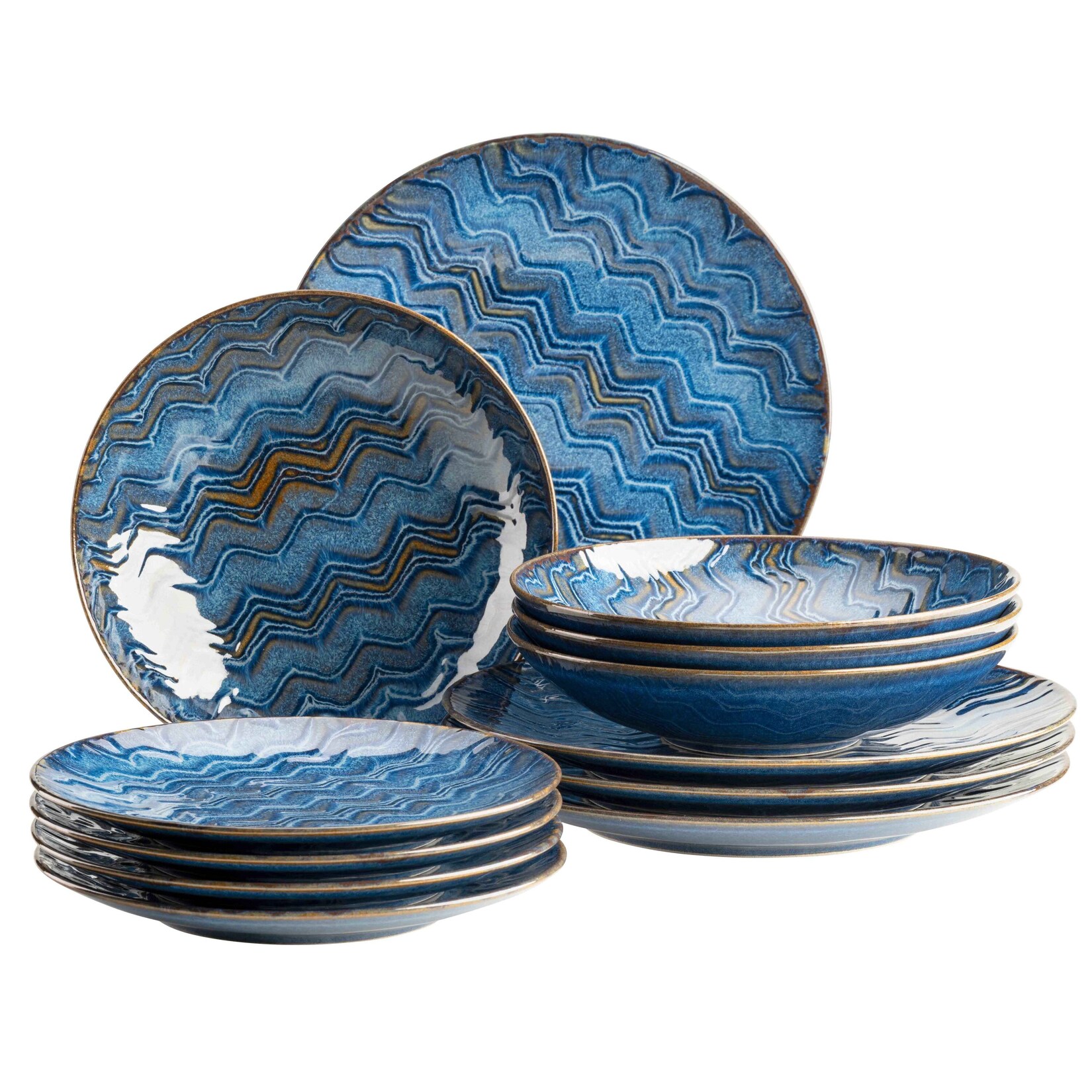 Tafelservice, Steinzeug Aquamarine Blau