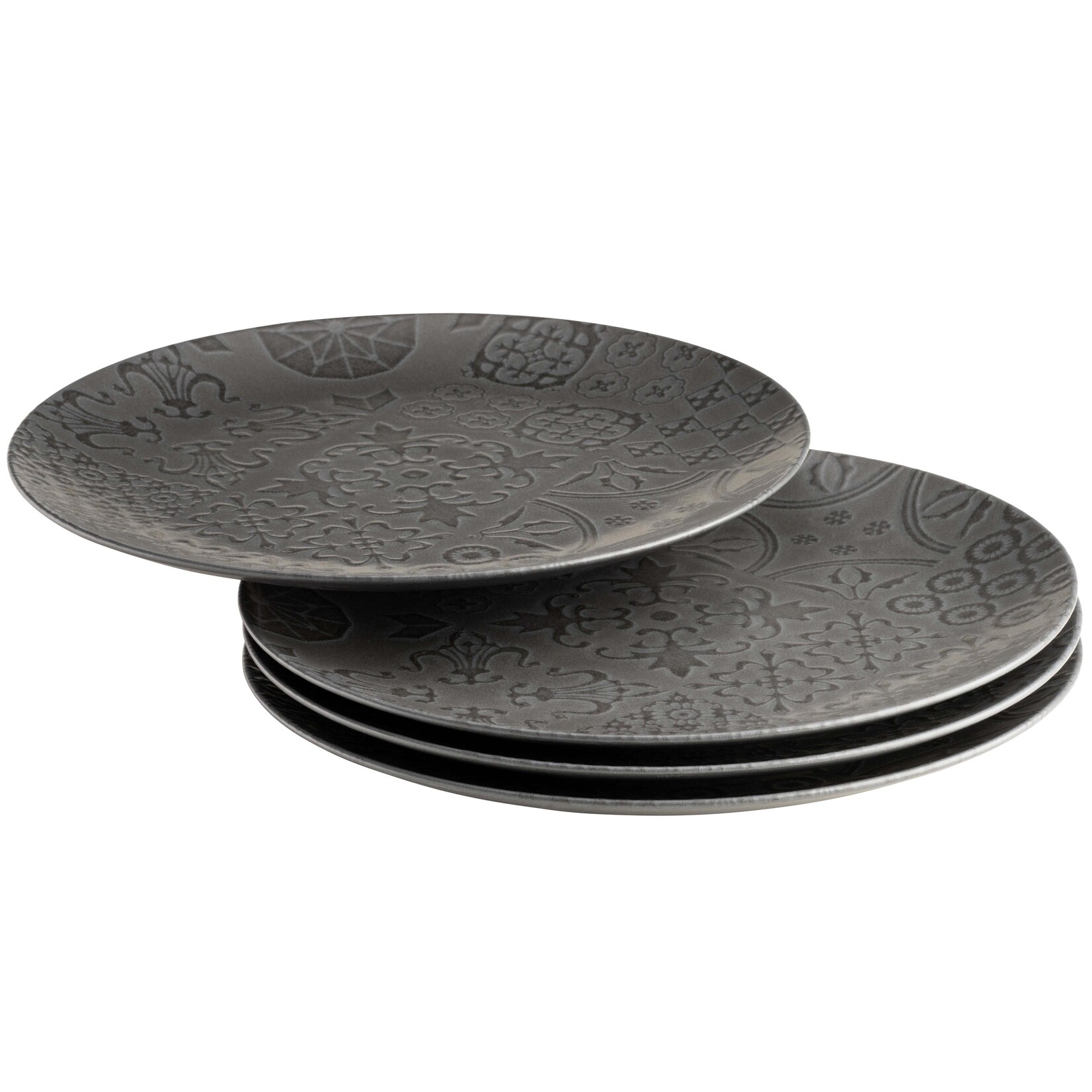 Platzteller-Set, Steinzeug Trad. Tiles Schwarz