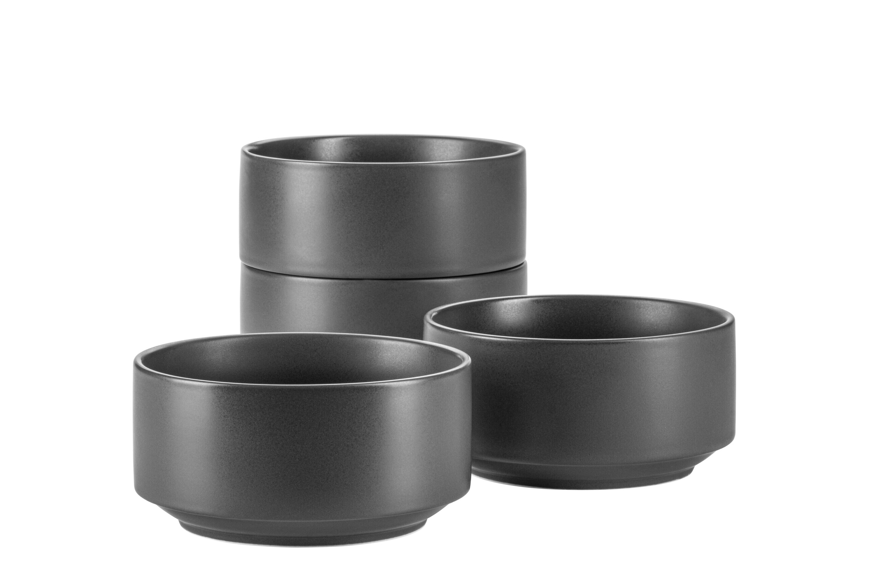 M&auml;ser M&uuml;slischalenset, Porzellan Vada Dunkelgrau 