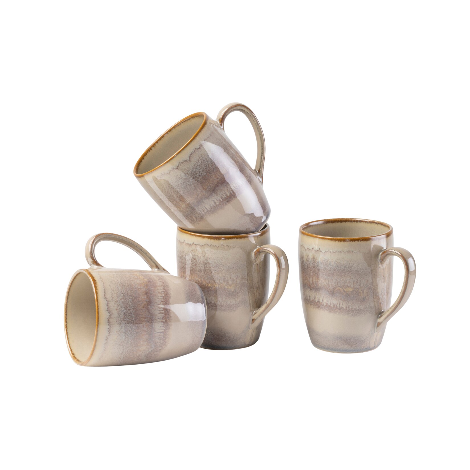 Kaffeebecher-Set, Steinzeug Nebelwald Beige