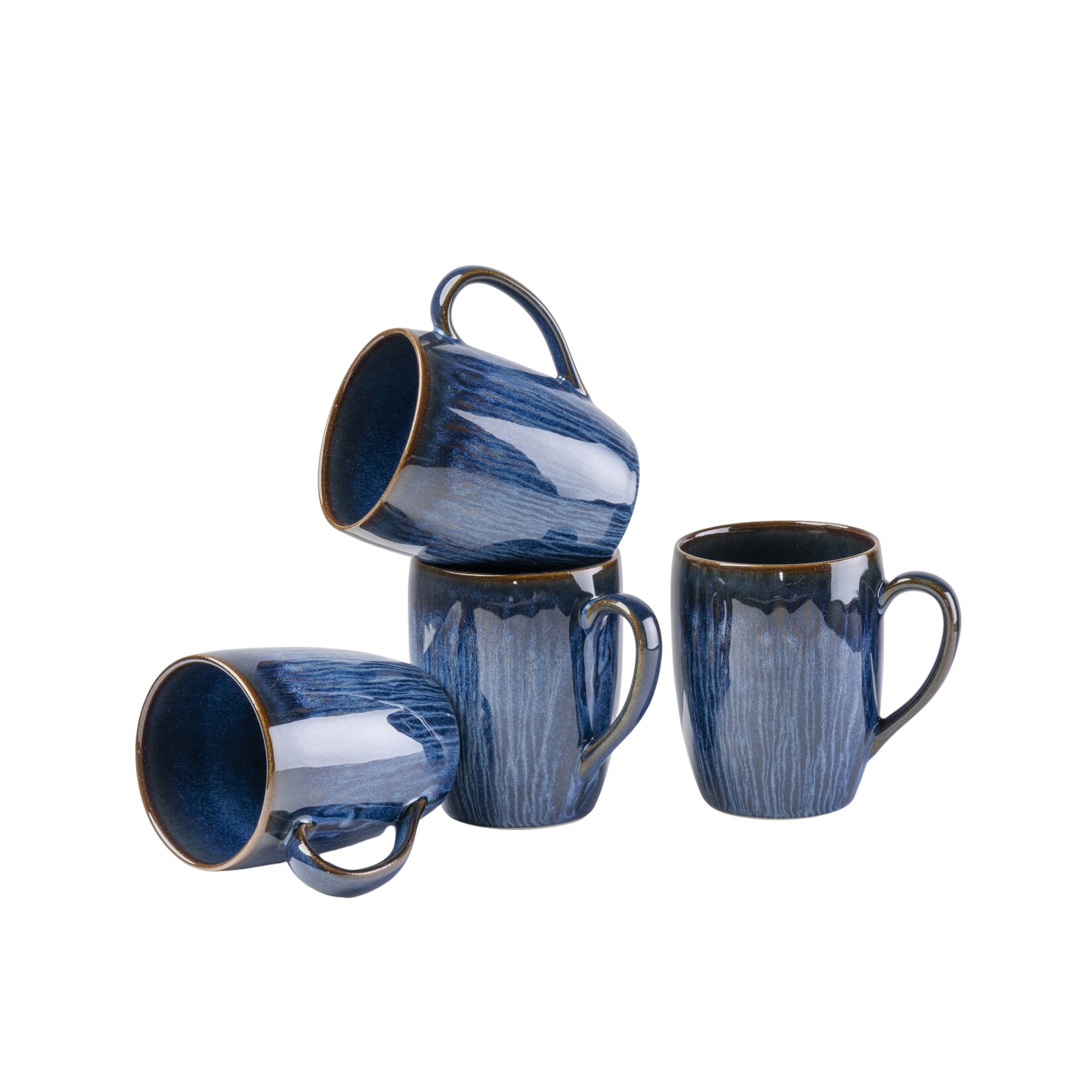 Kaffeebecher-Set, Steinzeug Eisfall Blau