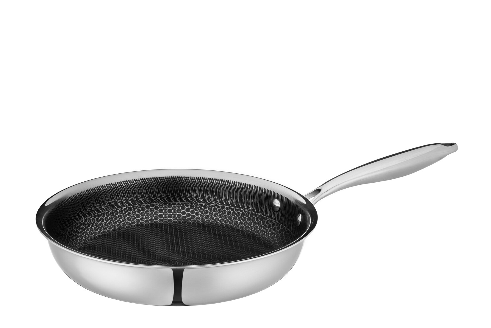 Bratpfanne, Edelstahl Hestia Schwarz / Silber