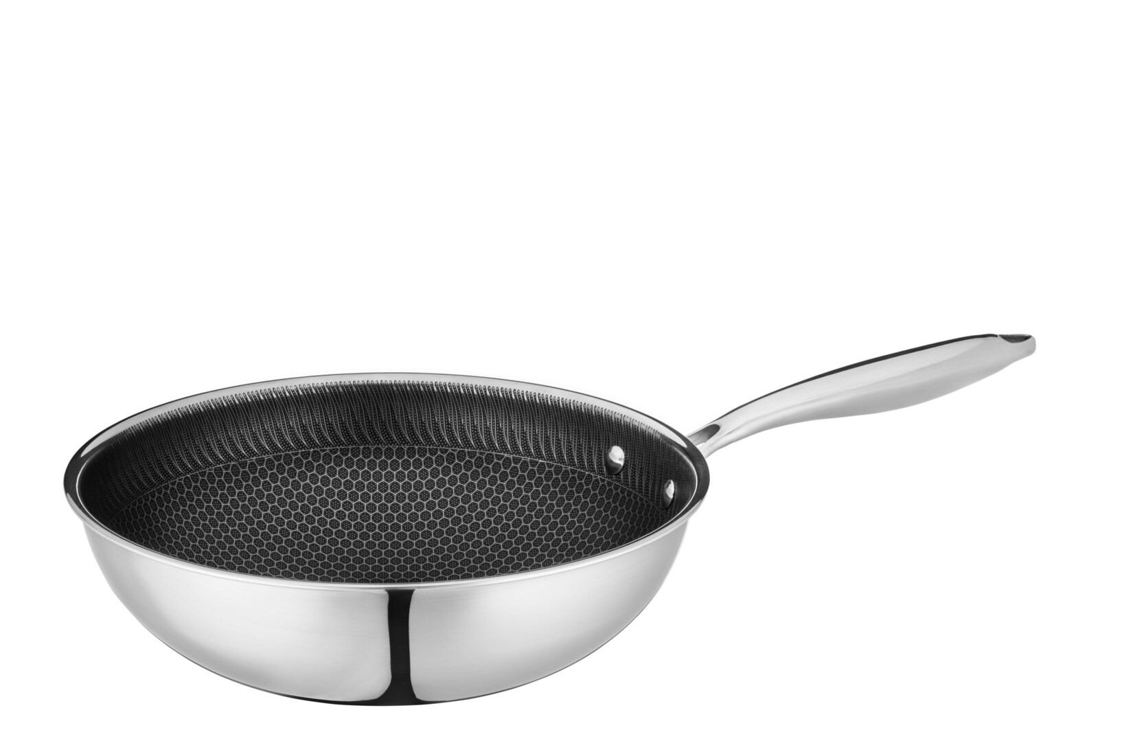 Wok, Edelstahl Hestia Schwarz / Silber