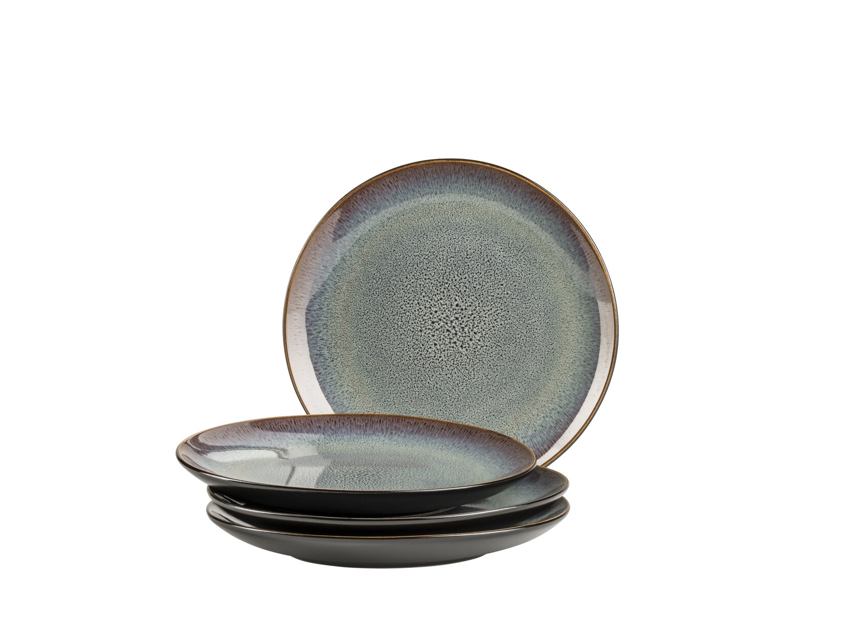 Dessertteller-Set, Steinzeug Teona Blau, Braun, Grün, Schwarz