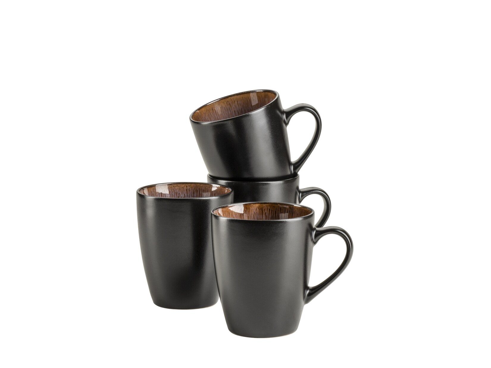 Kaffeebecher-Set, Steinzeug Teona Blau, Braun, Grün, Schwarz