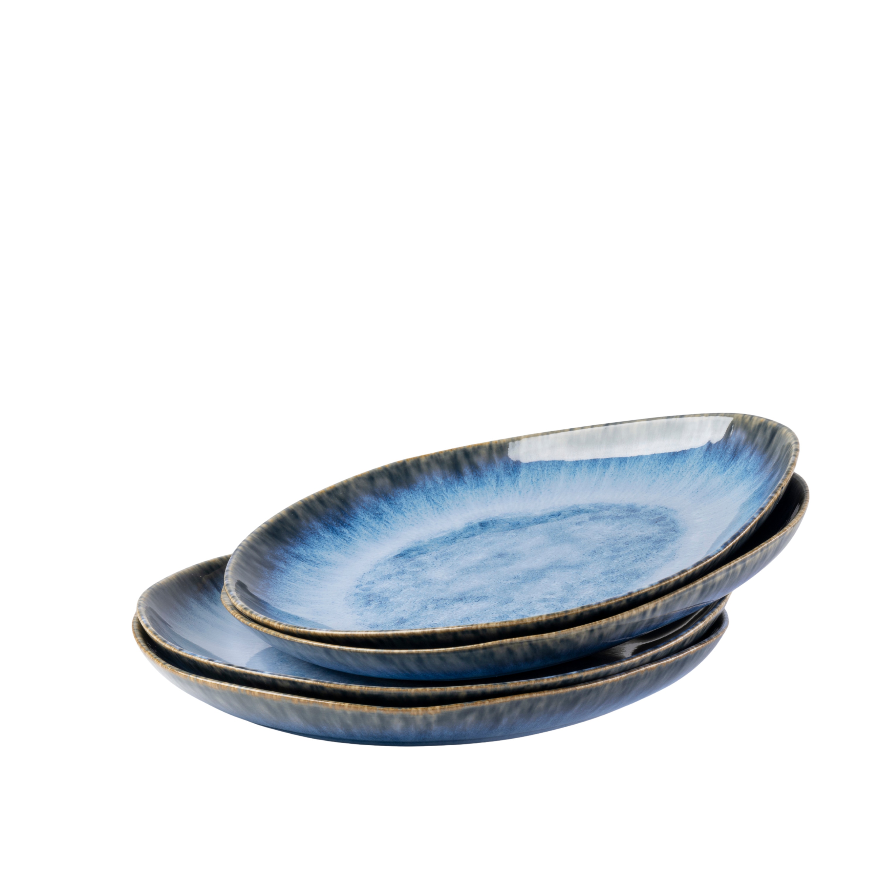 Gipfelst&uuml;ck Speiseteller-Set, Steinzeug Wilde Schlucht Blau 