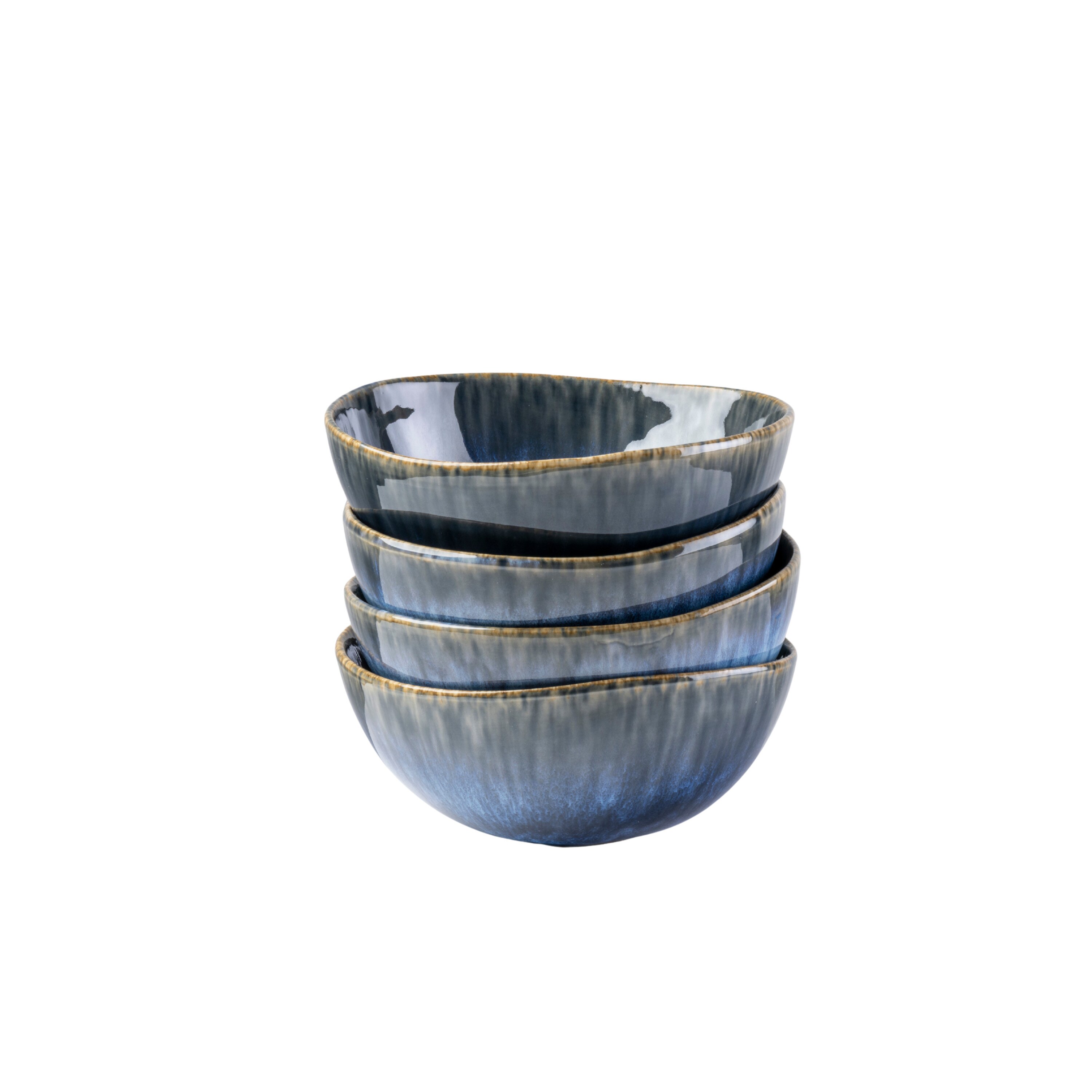 Gipfelst&uuml;ck Sch&uuml;ssel-Set, Steinzeug Wilde Schlucht Blau 